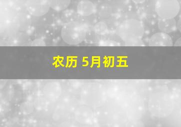 农历 5月初五